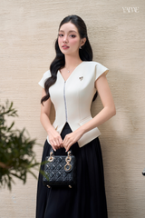 Áo Công Sở Phối Khoá Kéo YAME YA703
