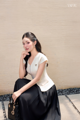 Áo Công Sở Phối Khoá Kéo YAME YA703