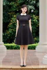 Váy Thiết Kế Cổ Sen Tay Vát Chiết Eo Dáng Xòe Ngắn Kèm Đai Bản To Sang Trọng YAME - Tessa YV716
