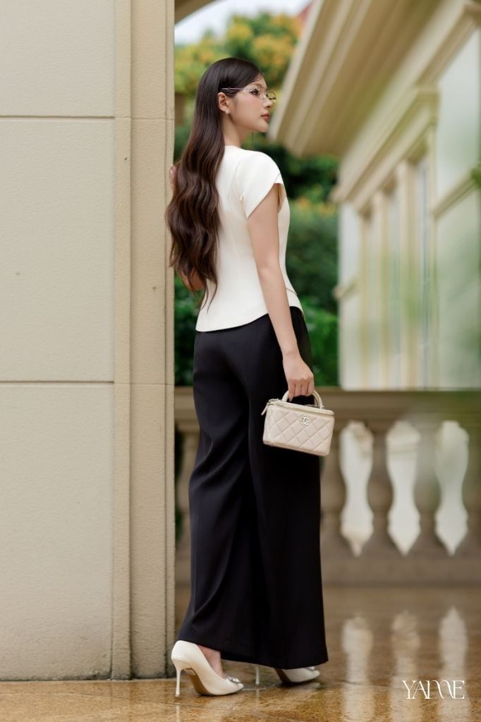 Quần Suông Đen Dài YAME YQ718