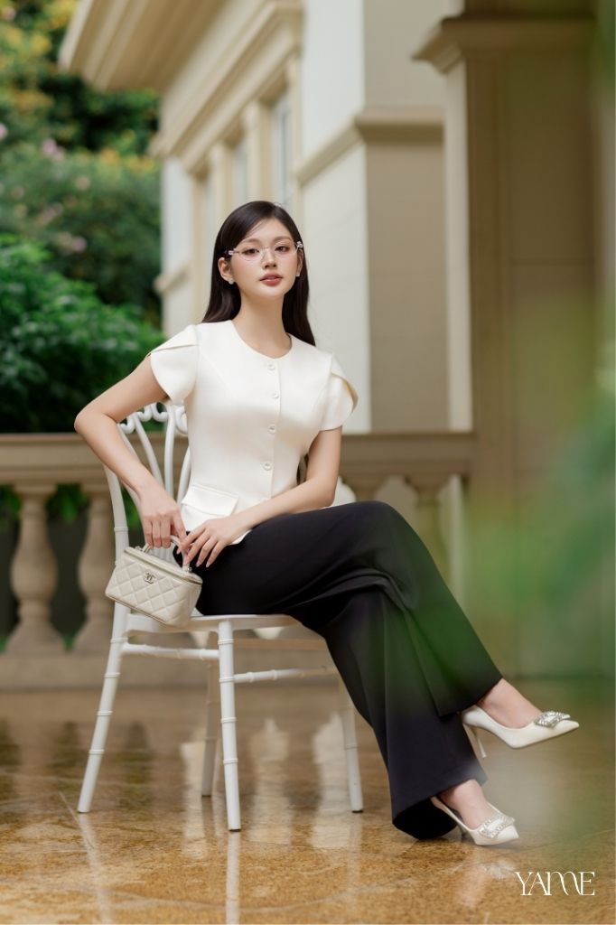 Quần Suông Đen Dài YAME YQ718