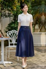 Chân Váy Denim Xanh Xếp Ly YAME YCV739