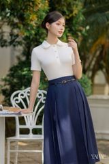 Chân Váy Denim Xanh Xếp Ly YAME YCV739