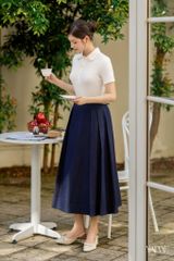 Chân Váy Denim Xanh Xếp Ly YAME YCV739