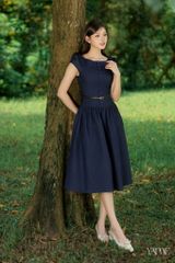 Váy Thiết Kế Dáng Dài Denim Đính Nơ Vai YAME YV371