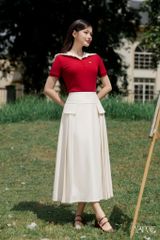 Chân Váy Xòe Dài Xếp Ly YAME YCV730