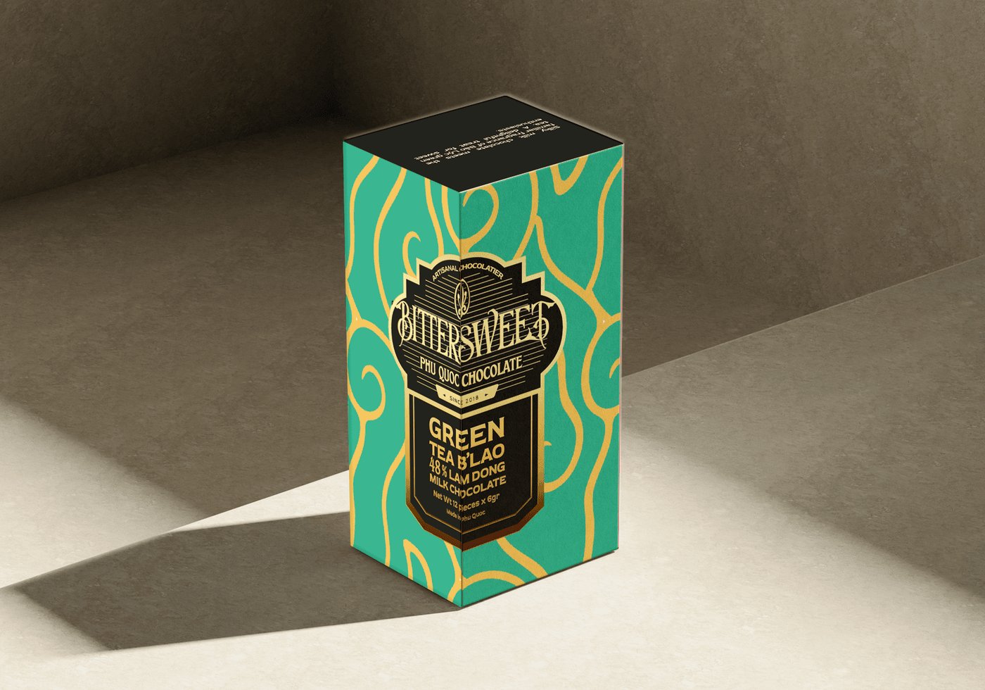 Dozen Socola Bittersweet - B'lao Green Tea 6g x 12 pieces