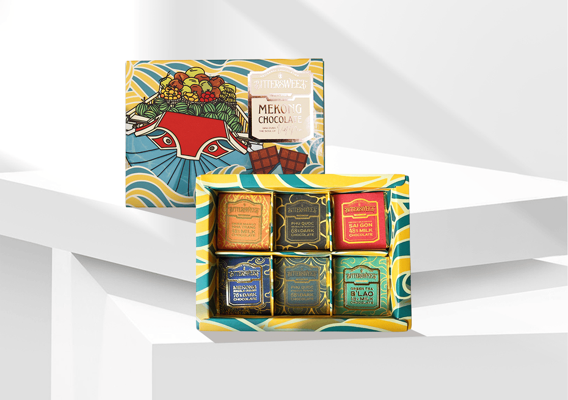 Hộp Socola Bittersweet MEKONG 06gr - 06 viên