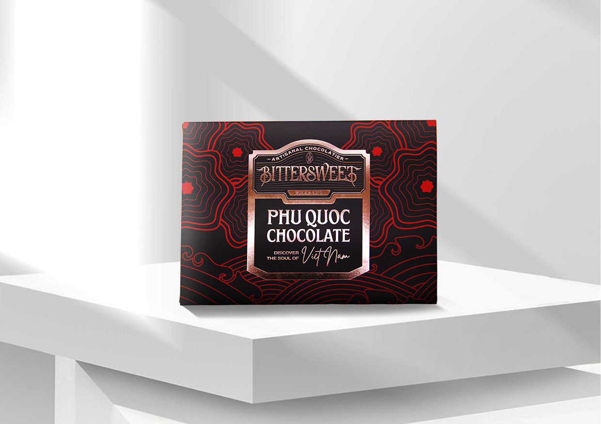 Hộp Socola Bittersweet KHÁM PHÁ PHÚ QUỐC 06gr - 06 viên