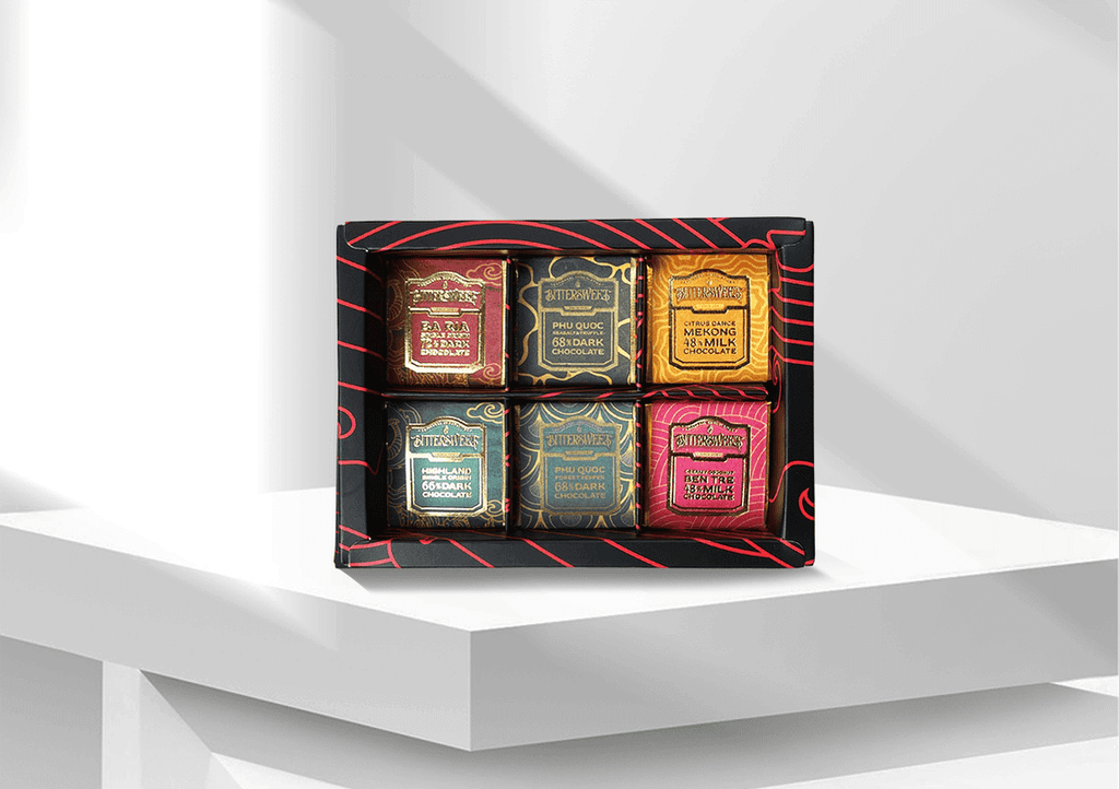 Hộp Socola Bittersweet KHÁM PHÁ PHÚ QUỐC 06gr - 06 viên