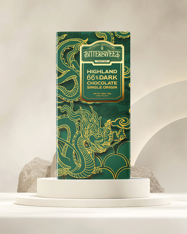 Socola Bittersweet đen vị nguyên bản Tây Nguyên 66%