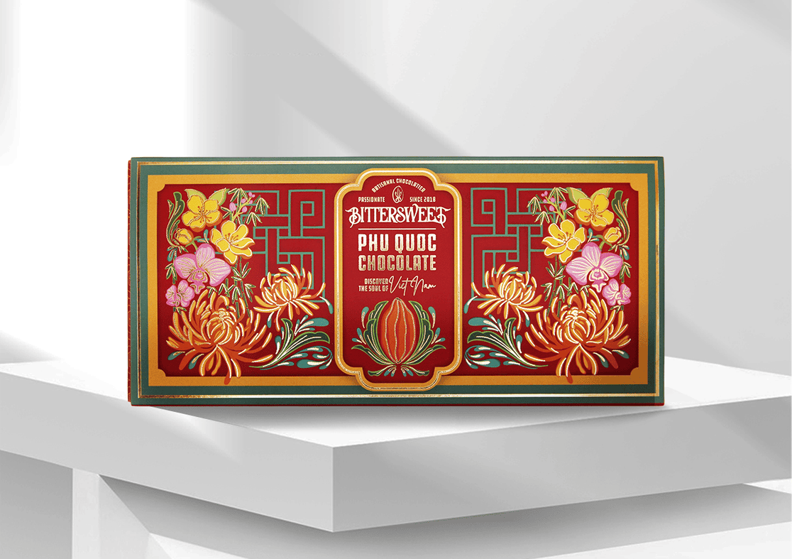 Hộp Socola Bittersweet THIỀU HOA 06gr - 10 viên