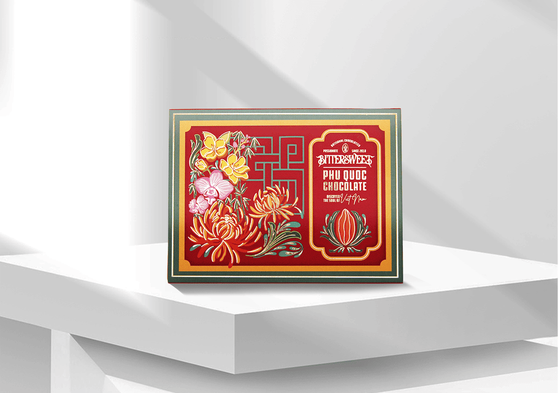 Hộp Socola Bittersweet THIỀU HOA 06gr - 06 viên