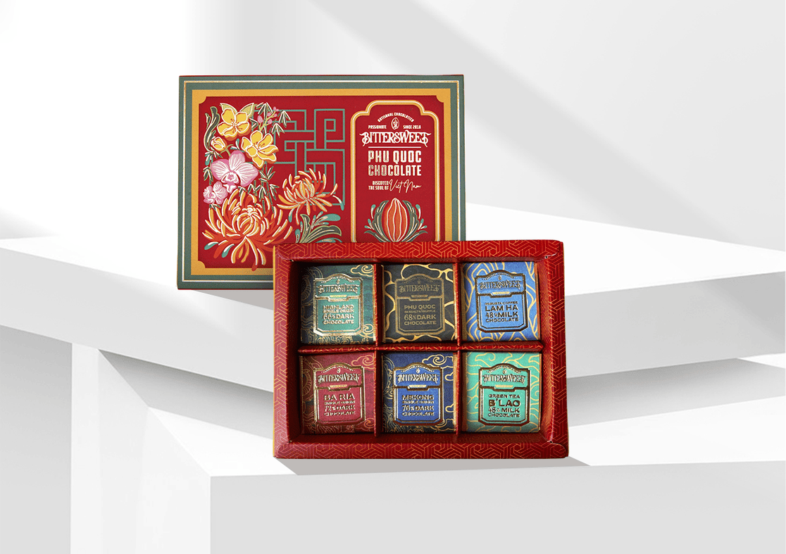 Hộp Socola Bittersweet THIỀU HOA 06gr - 06 viên