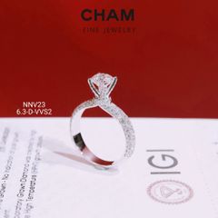 Nhẫn Nữ NNV23 Chủ 6.3mm D VVS2 Vàng 10k Kim Cương Lab Grown Diamond
