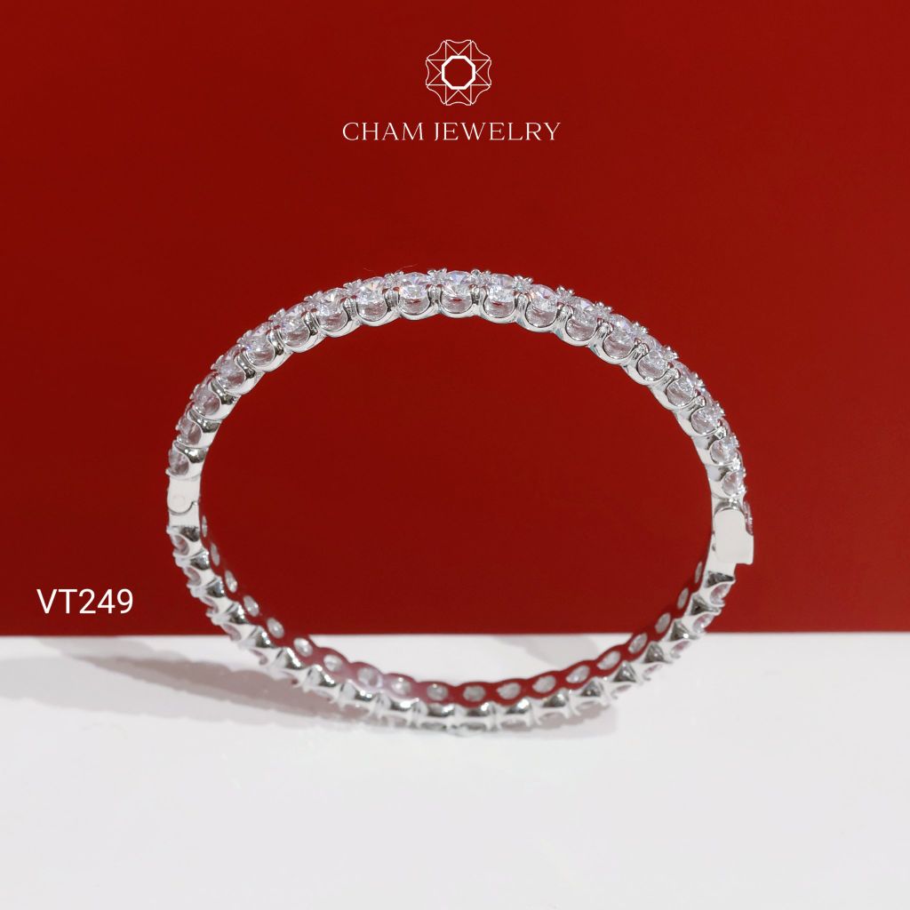 Vòng Tay CHAM JEWELRY VT249, Vòng Full Đá 4.0mm (Barcode PVH364)