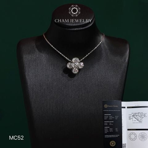 Mặt Dây Chuyền MC52 CHAM JEWELRY , Mặt Hoa 4 Lá Đá Full Moissanite C&C (OCM37).
