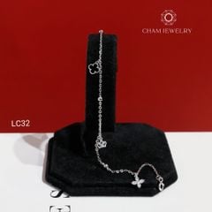Lắc Chân LC32 CHAM JEWELRY, Lắc Chân Charm Cỏ 4 Lá Đen (Barcode CTNC96) .
