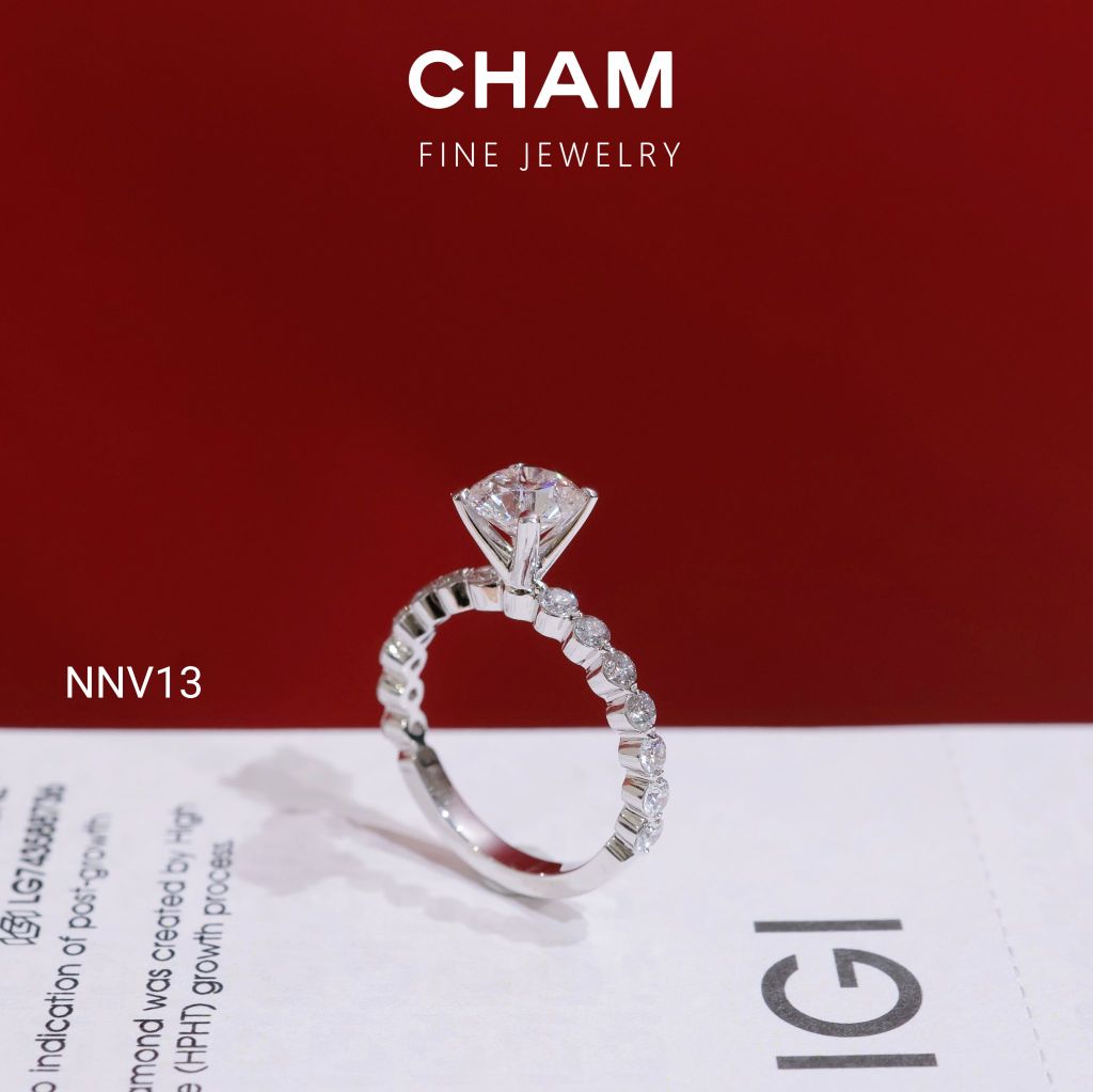 Nhẫn Nữ NNV13 Vàng 10k Chủ 6.3 Kim Cương Lab Grown Diamond
