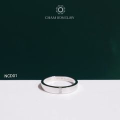Nhẫn Cặp NCD01 CHAM JEWELRY, Đá  Moissanite Full C&C (Barcode OCNC01)