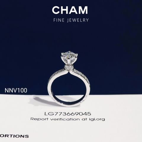 Nhẫn Nữ NNV100 Vàng 10k Chủ 6.3mm Kim Cương Lab Grown Diamond (Barcode CNNV10)
