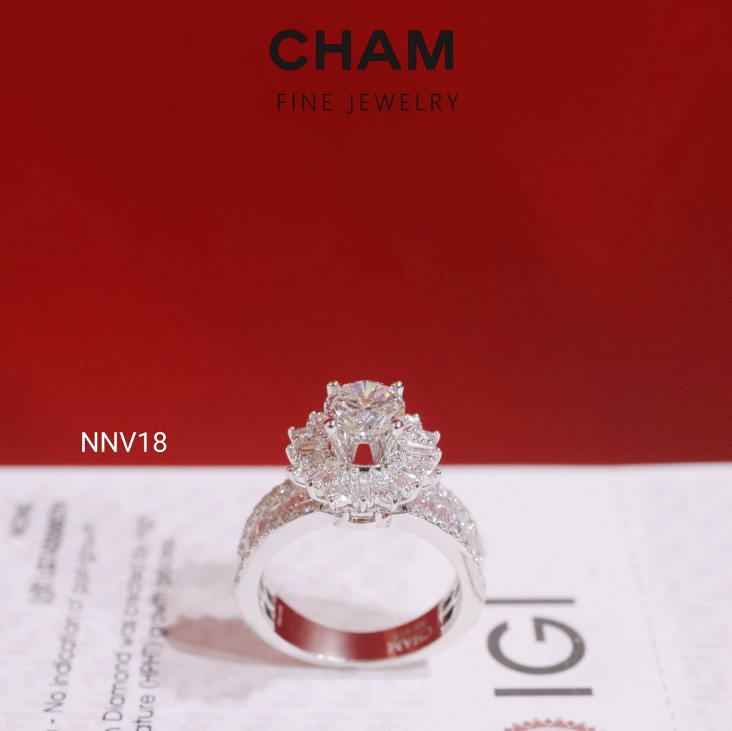Nhẫn Nữ NNV18 Chủ 6.3mm Vàng 10k Kim Cương Lab Grown Diamond