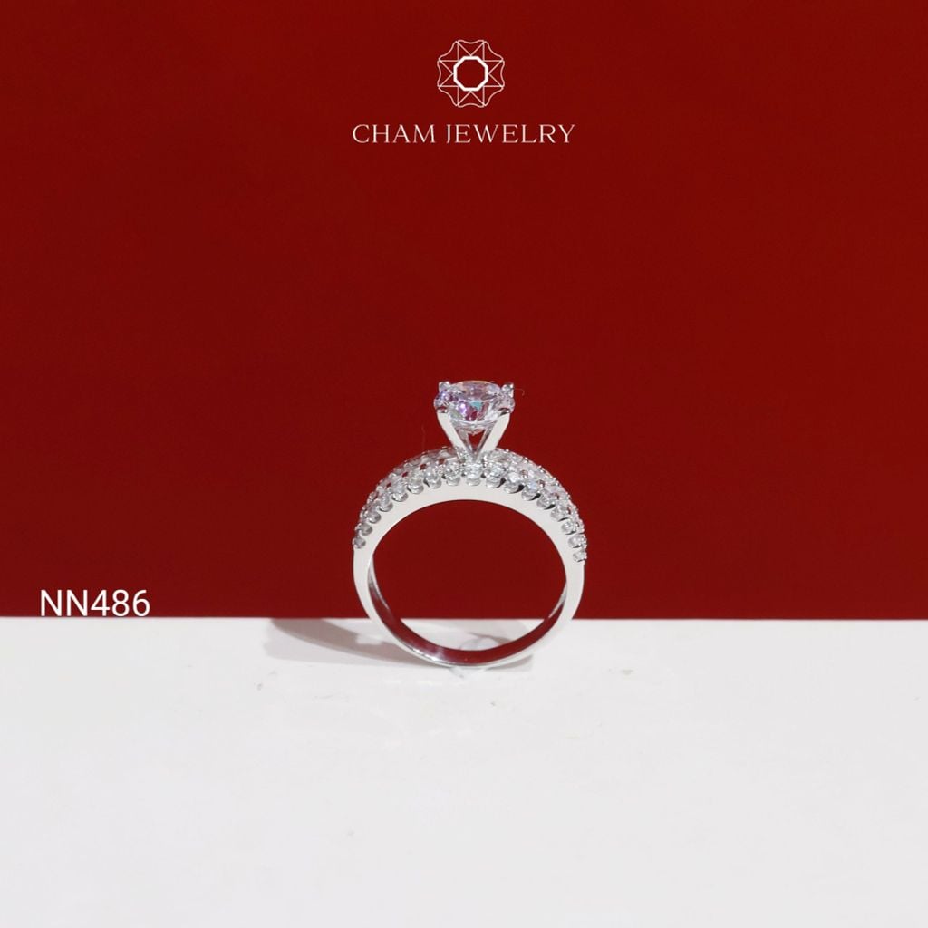 Nhẫn NN486 CHAM JEWELRY, Chủ 6.5mm ( C-NHN176(B4) ).