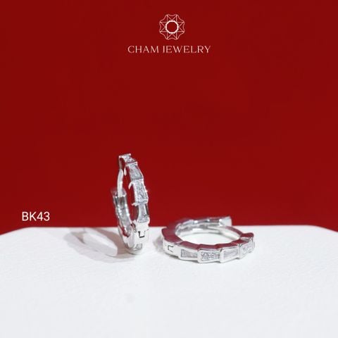 Hoa Tai BK43 CHAM JEWELRY, Hoa Tai Rắn Đá Barget ( Barcode TBK322 ).