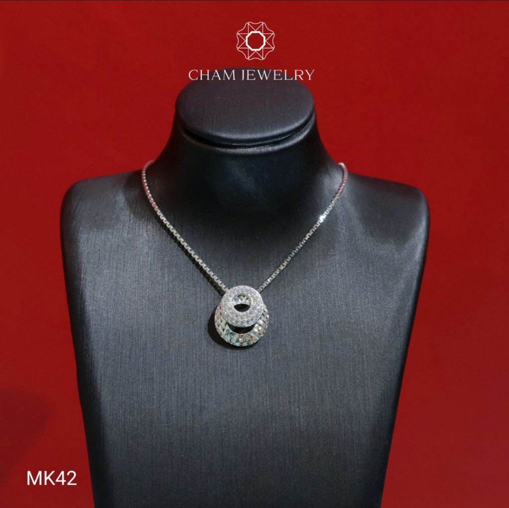 Mặt Dây Chuyền MK42 CHAM JEWELRY, Mặt Xỏ Tròn Tấm (Barcode TMX227)