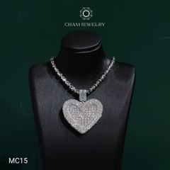 Mặt Dây Chuyền MC15 CHAM JEWELRY , Mặt Trái Tim  Full Moissanite Cao Cấp (Barcode OPM01).