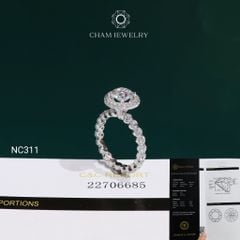 Nhẫn NC311 CHAM JEWELRY, Đá Moissanite C&C Chủ 7.2mm (Barcode OCNN144)