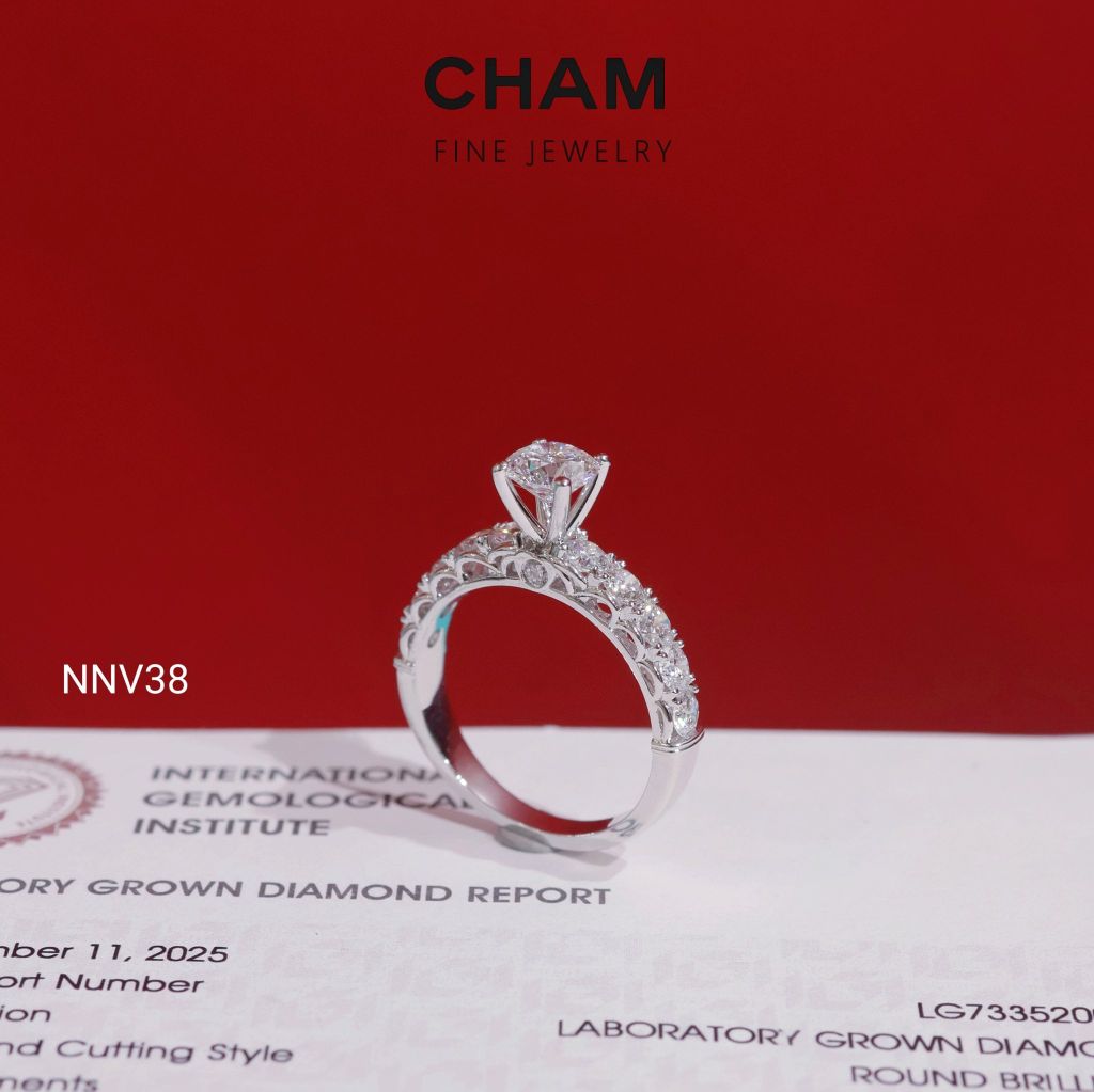 Nhẫn Nữ NNV38 Vàng 10k Chủ 5.4 Kim Cương Lab Grown Diamond