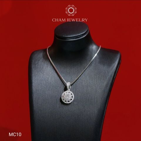Mặt Dây Chuyền MC10 CHAM JEWELRY , Full Moissanite Cao Cấp, Chủ 4.0mm (Barcode OM06).