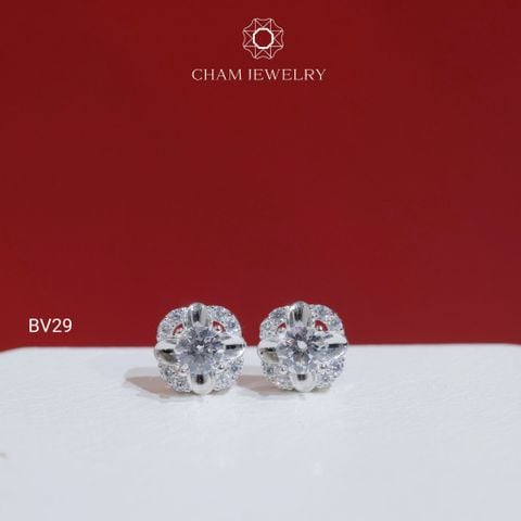 Hoa Tai BV29 CHAM JEWERLY , Chủ 4.0mm (Barcode TBV235)