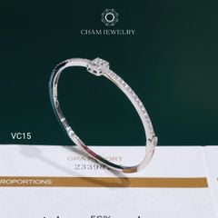 Vòng Tay VC15 CHAM JEWELRY, Vòng Full Moissanite Chủ 4.0mm (Barcode OCV06).