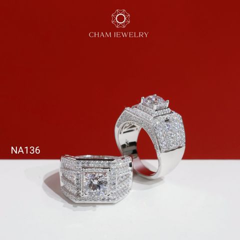 Nhẫn Nam NA136 CHAM JEWELRY, Chủ 7.5mm (Barcode PNH09).