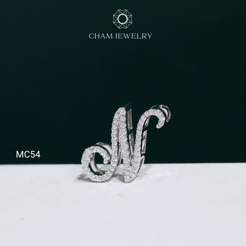 Mặt Dây Chuyền MC54 CHAM JEWELRY ,Mặt Chữ N Full Moissanite C&C (OCM54)