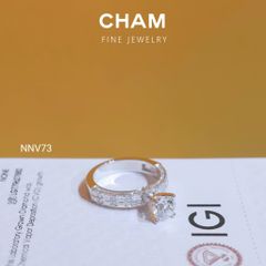 Nhẫn Nữ NNV73 Vàng 10k Chủ 6.3 Kim Cương Lab Grown Diamond