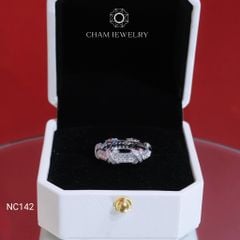 Nhẫn NC142 CHAM JEWELRY, Full Đá Moissanite Bản 4.0mm (Barcode ONNU212)