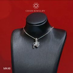 Mặt Dây Chuyền MK48 CHAM JEWELRY, Mặt Xỏ Nơ Chủ 5.0mm(Barcode TMX320)