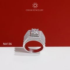 Nhẫn Nam NA136 CHAM JEWELRY, Chủ 7.5mm (Barcode PNH09).