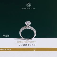 Nhẫn NC215 CHAM JEWELRY, Full Đá Moissanite Chủ 5.4mm (Barcode OCNN43)