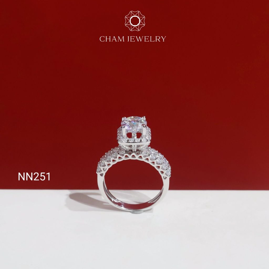 Nhẫn NN251 CHAM JEWELRY, Nhẫn Vuông Chủ 7.0mm (Barcode TNN1918).