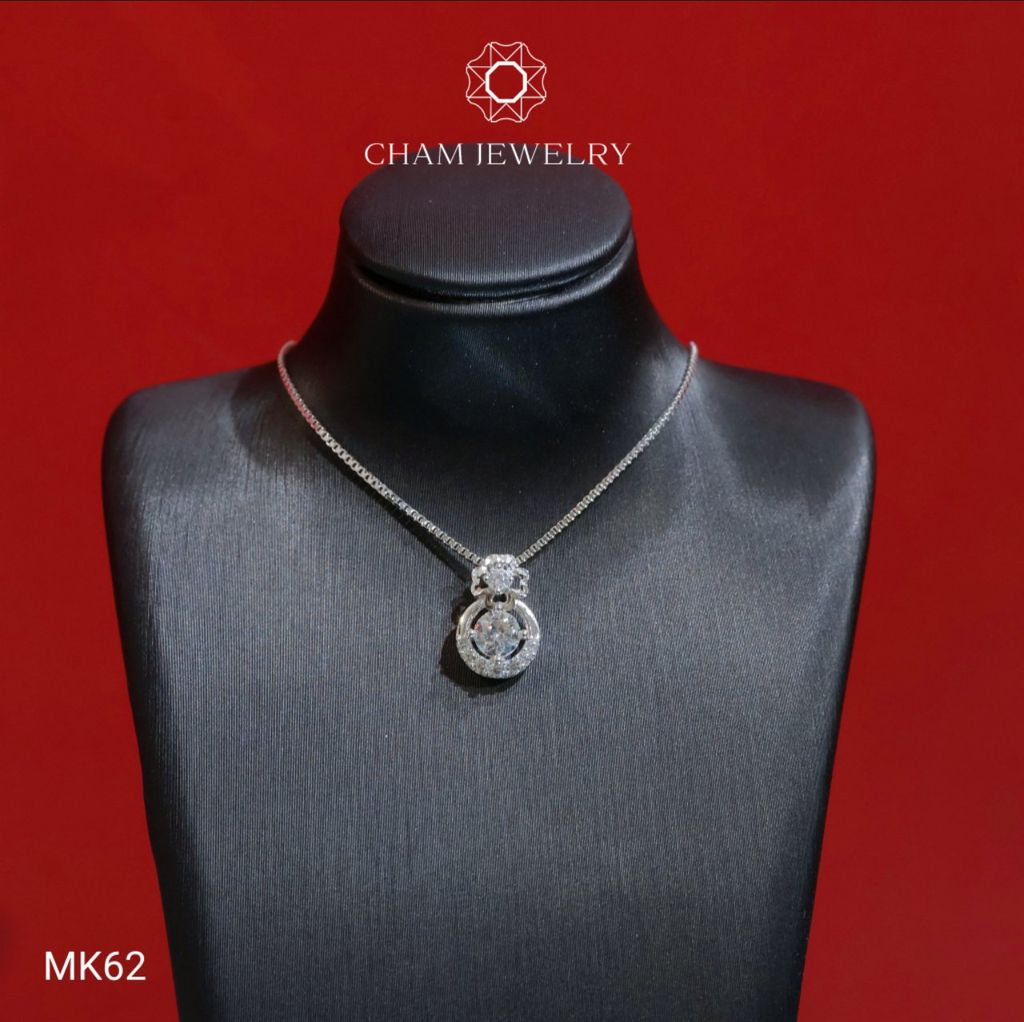 Mặt Dây Chuyền MK62 CHAM JEWELRY, Mặt Xỏ 4 Lá, Chủ 4.5mm (Barcode TMX274)