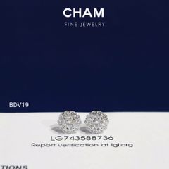 Hoa Tai BDV19 Chủ 4.5mm Vàng 10k Kim Cương Lab Grown Diamond