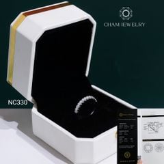Nhẫn NC330 CHAM JEWELRY, Nhẫn Full Đá Moissanite C&C 2.0mm (Barcode OCNN128)