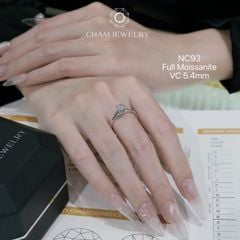 Nhẫn NC93 CHAM JEWELRY, Full Đá Moissanite, Chủ 5.4mm (Barcode ONNU67)