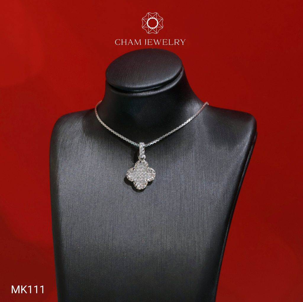 Mặt Dây Chuyền MK111 CHAM JEWELRY, Mặt 4 Lá Full Đá Bản 10mm (Barcode TMA1922).