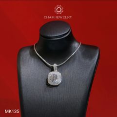 Mặt Dây Chuyền MK135 CHAM JEWELRY, Mặt Vuông Chủ 7.5mm (Barcode TMA1238)
