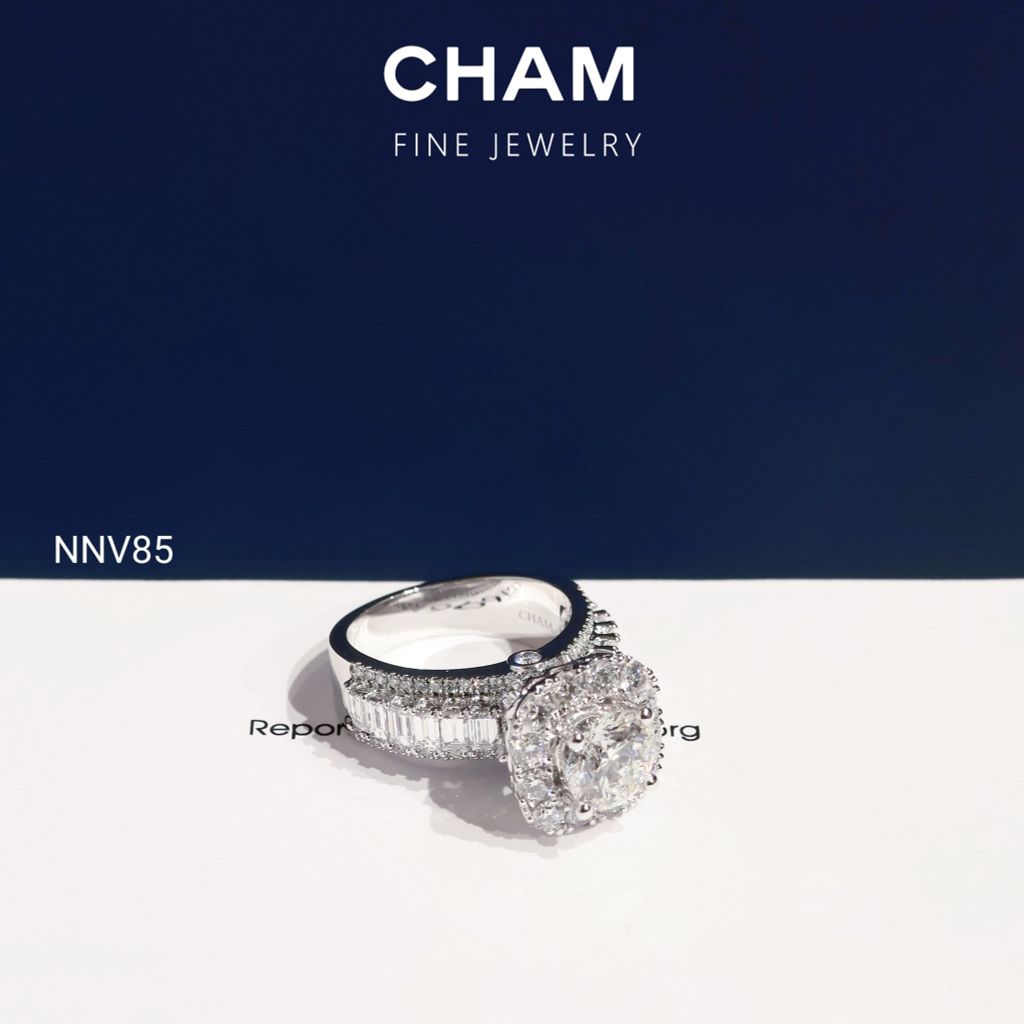 Nhẫn Nữ NNV85 Vàng 10k Chủ 7.2mm Kim Cương Lab Grown Diamond (Barcode DNU13)